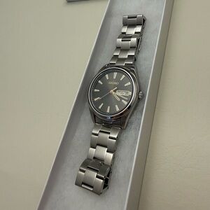 Seiko Watch (SUR343) - Stunning Charcoal Gray Sunburst Dial Quartz Watch